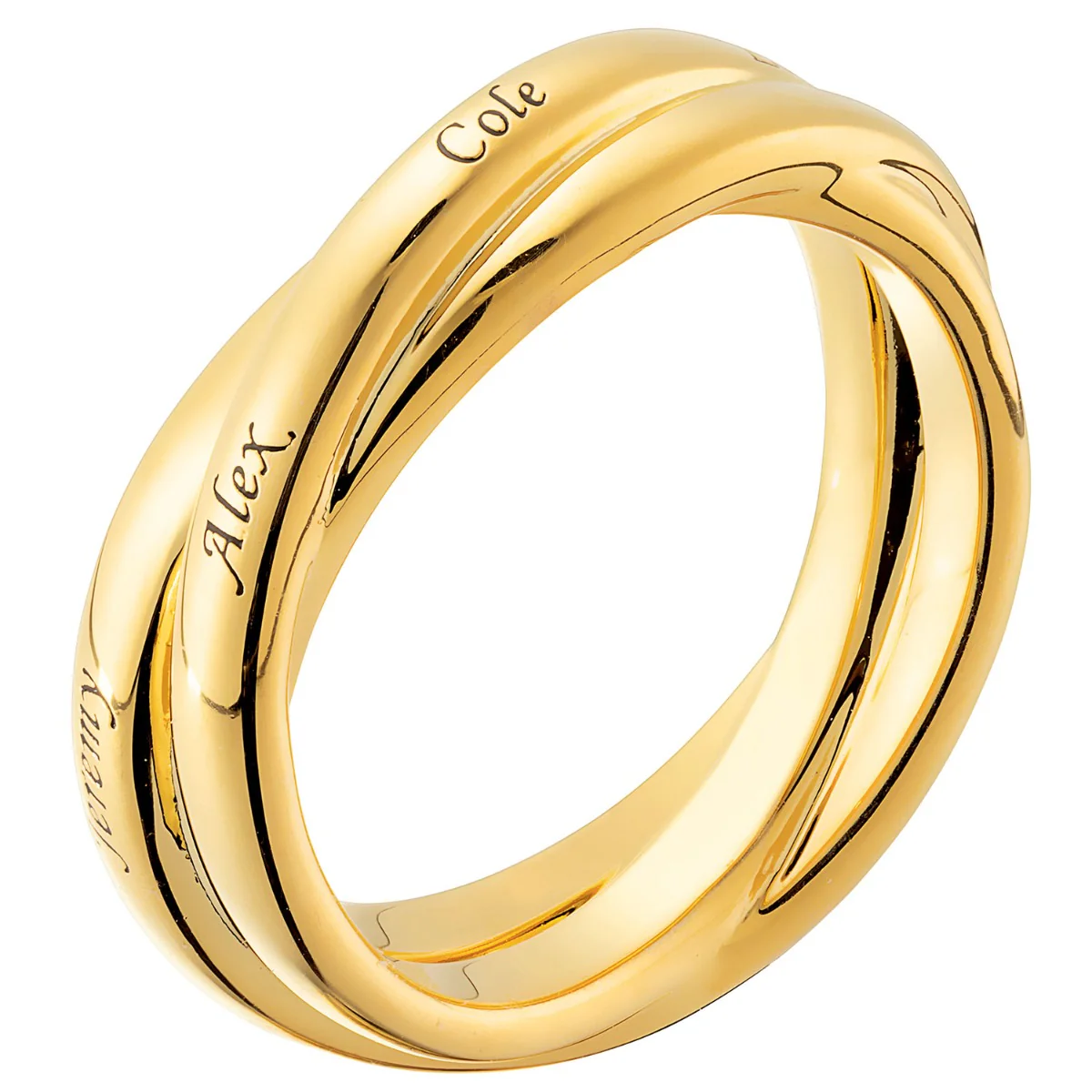 Gold Plated Interlocking Name Rings - Image 2