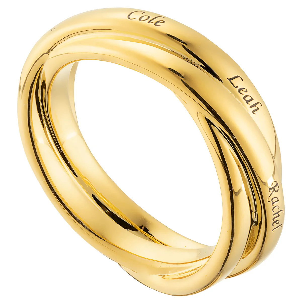 Gold Plated Interlocking Name Rings - Image 3