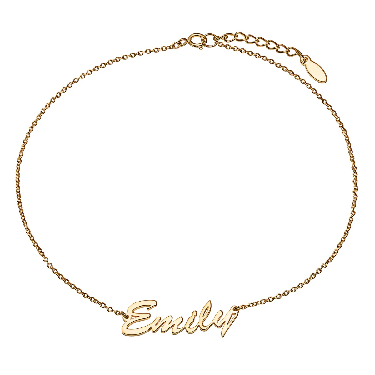 14K Gold Plated Personalized Hollywood Script Name Anklet - Image 2