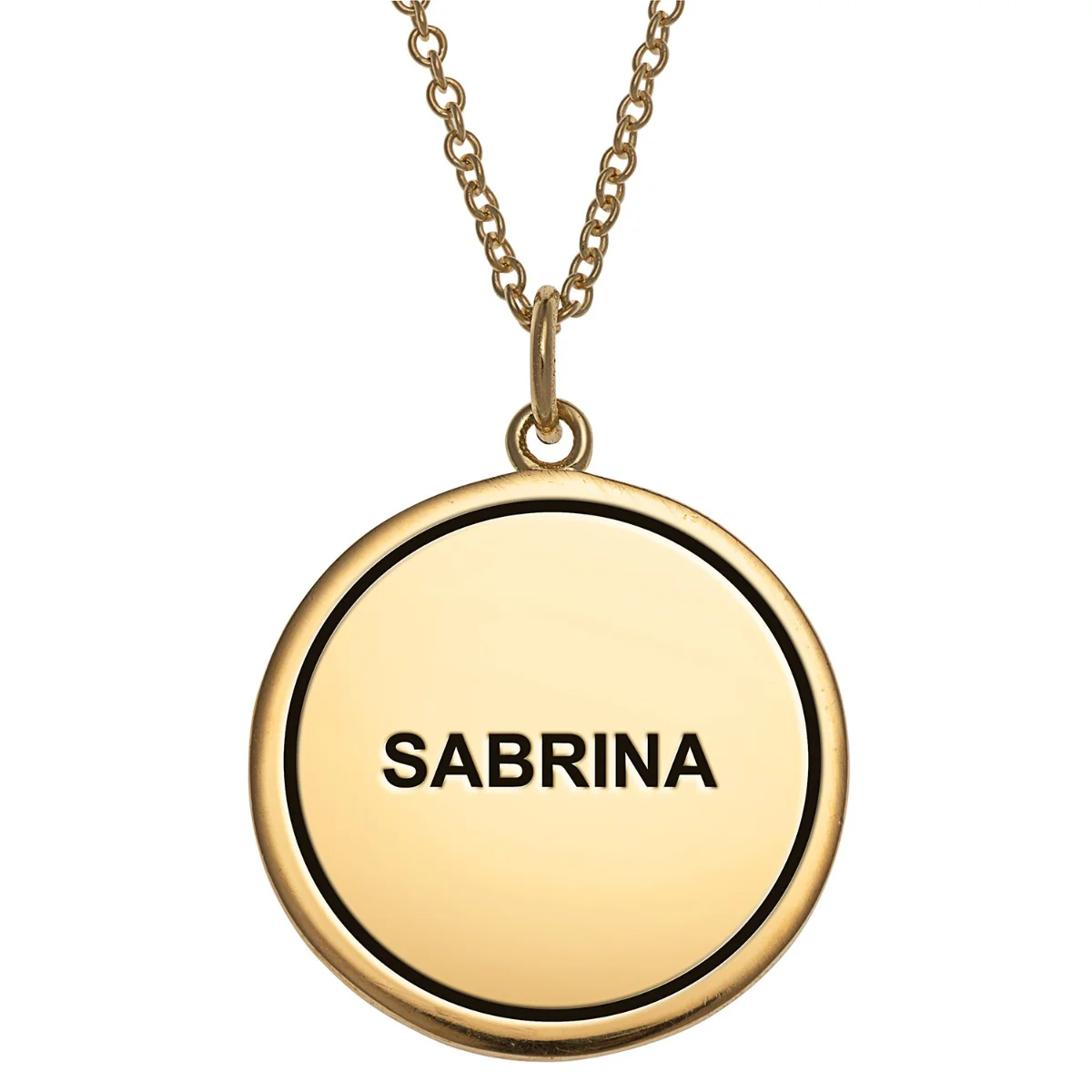 14K Gold Plated 3 Zodiac Sign Disc Pendant - Image 2