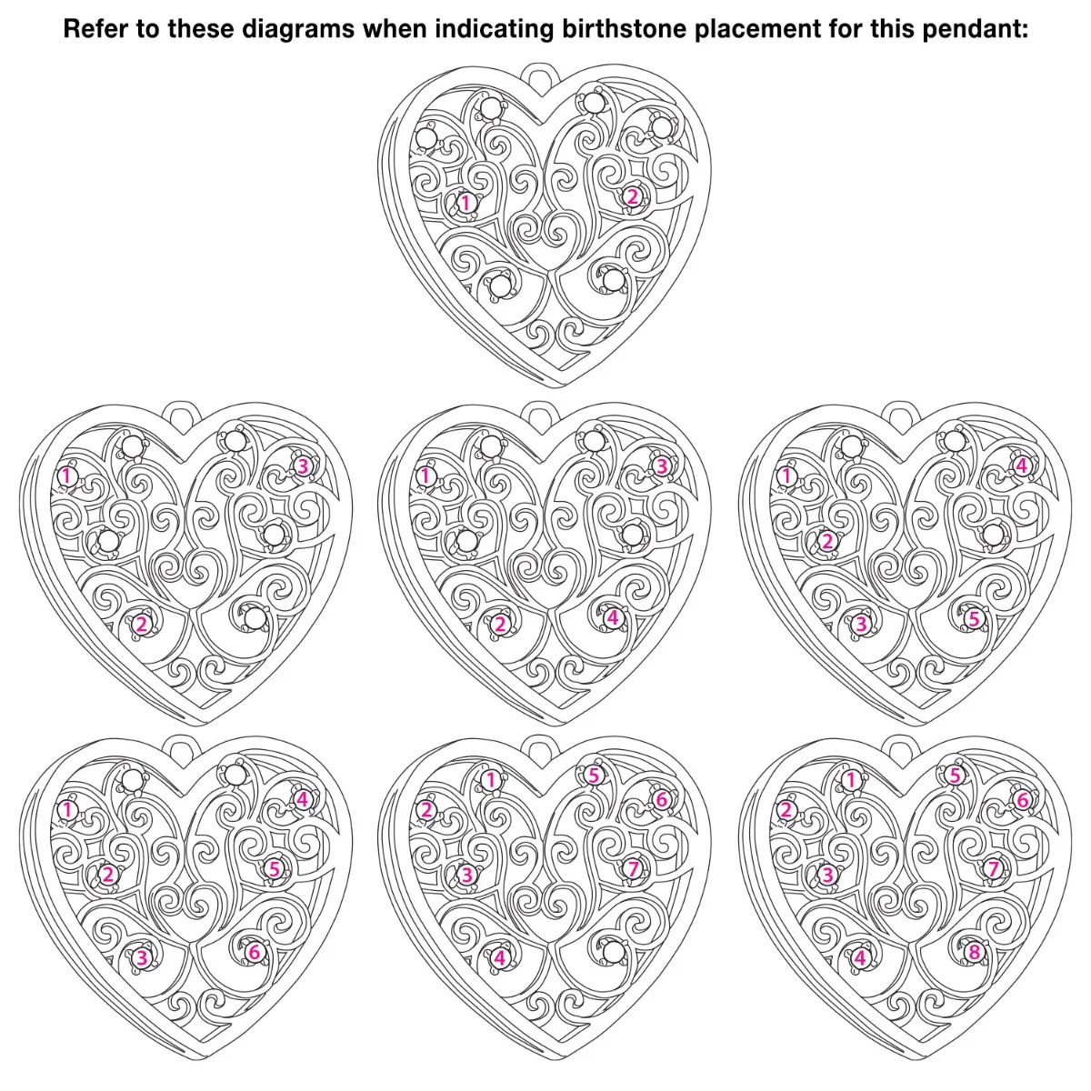 14K Gold Plated 3D Family Filigree Heart Pendant - Image 5