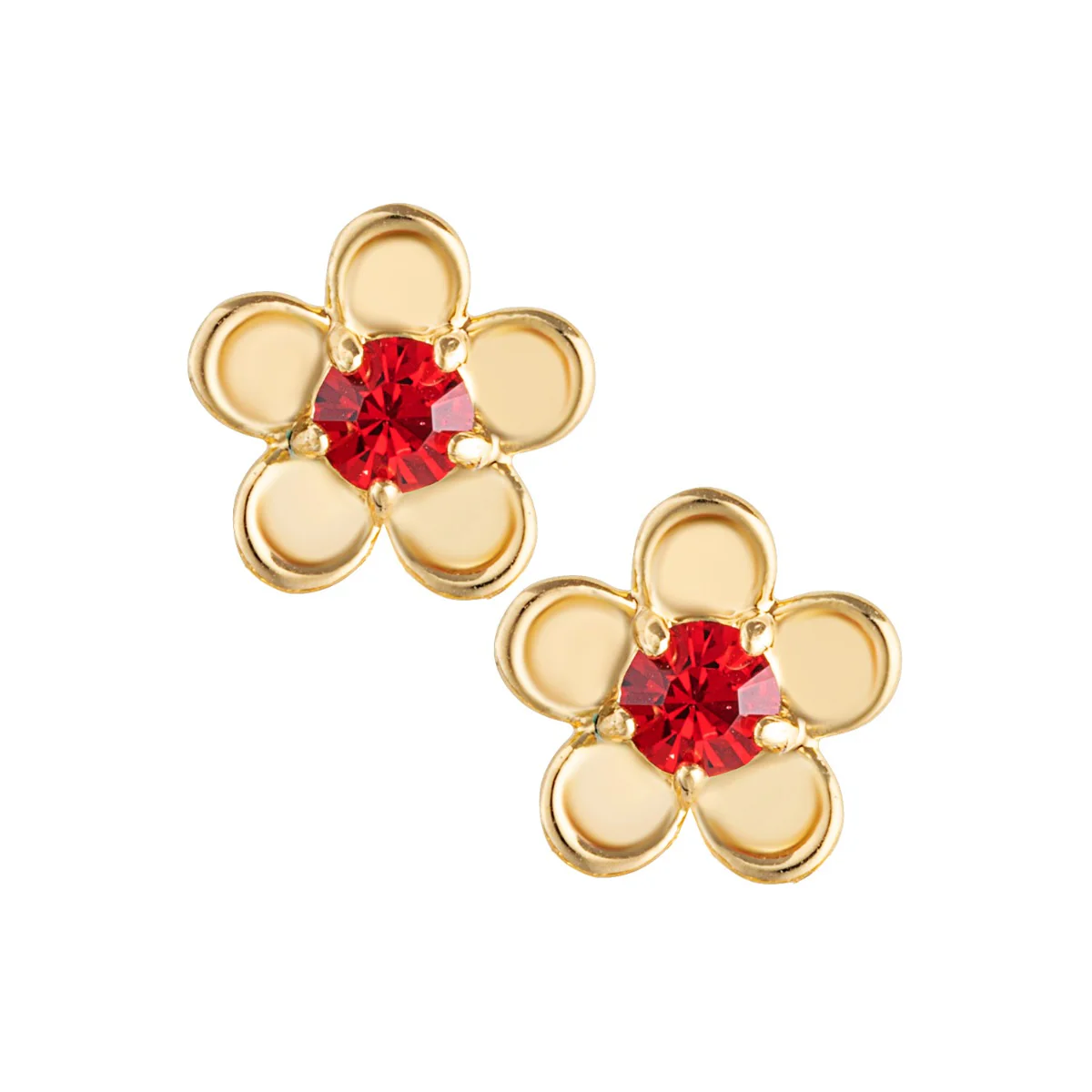 14K Gold Plated Birthstone Flower Earring with Jacket - Image 3