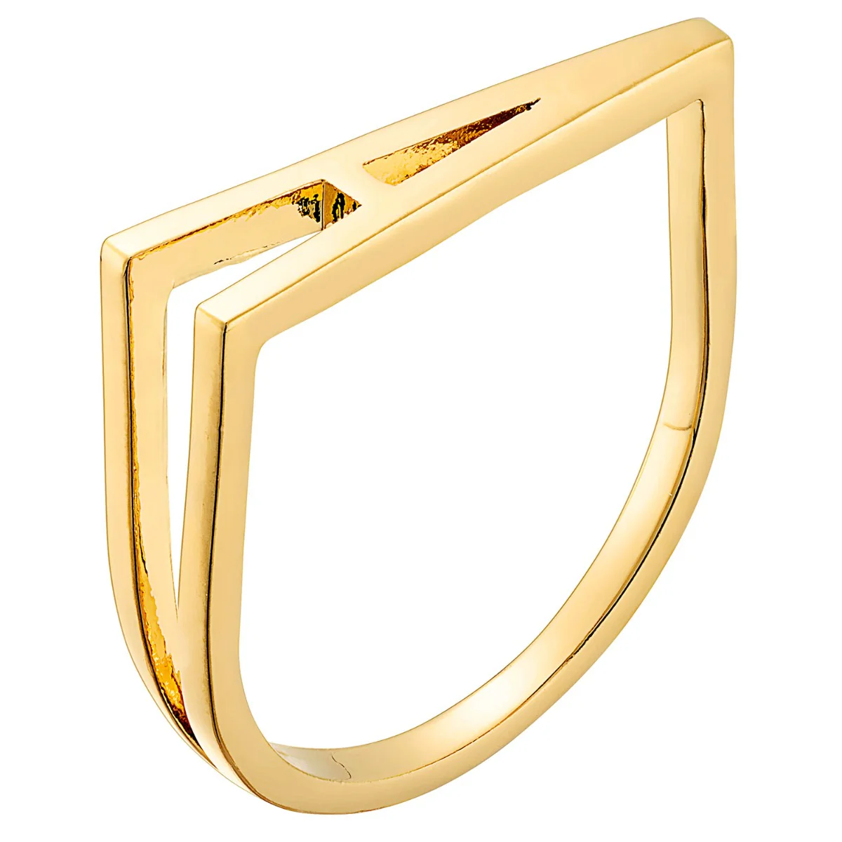 14K Gold Plated Bold Horizontal Initial Ring - Image 4