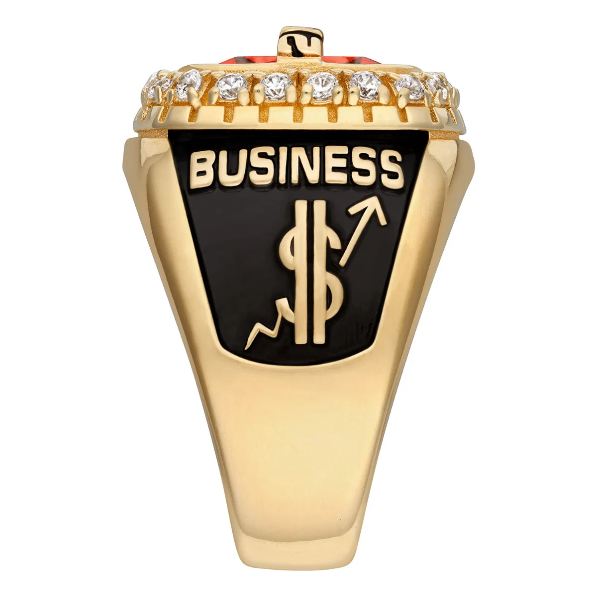 14K Gold Plated CELEBRIUM CZ Pave Setting Birthstone Personalized Year Class Ring - Image 4