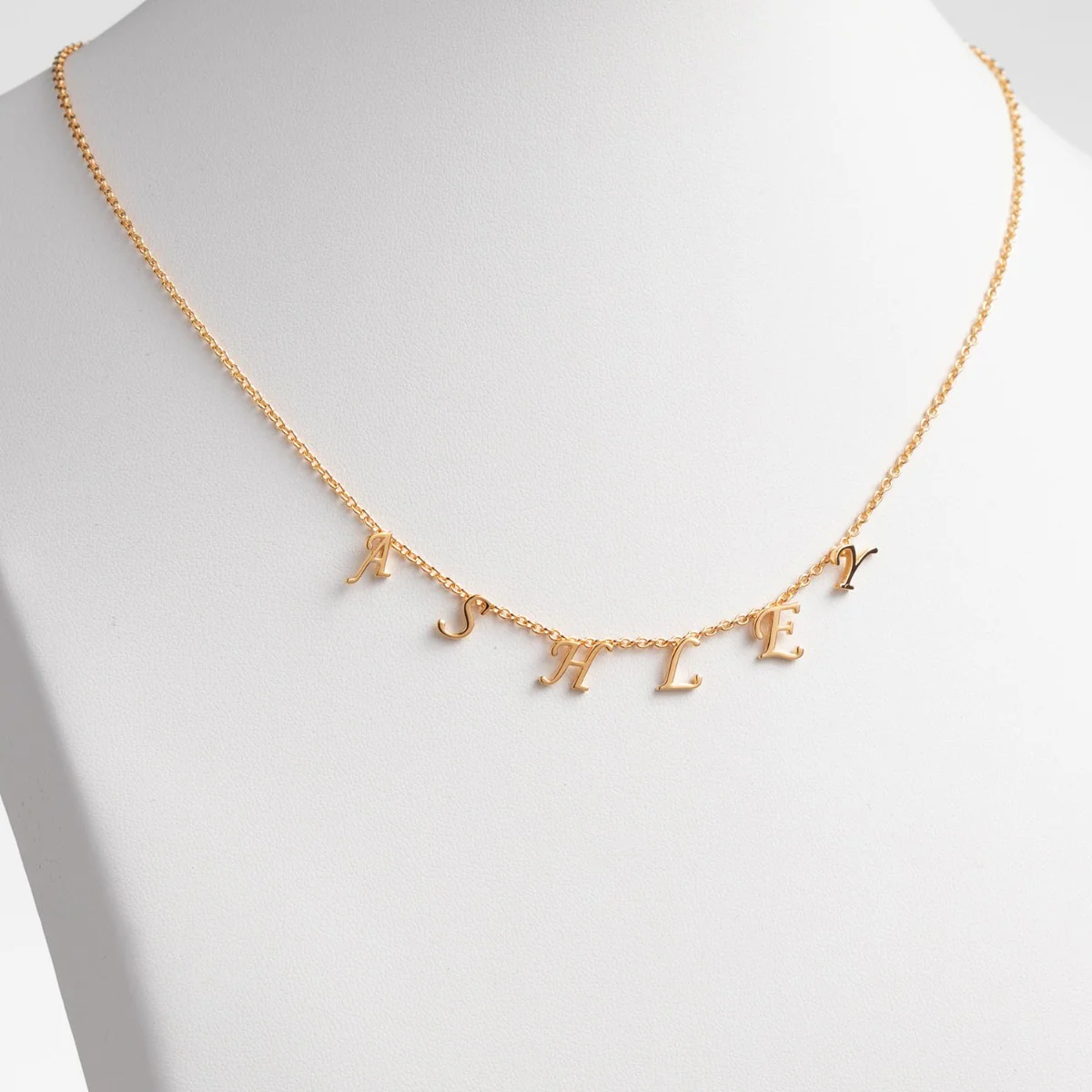 14K Gold Plated Dainty Letters Choker Name Necklace - Image 2