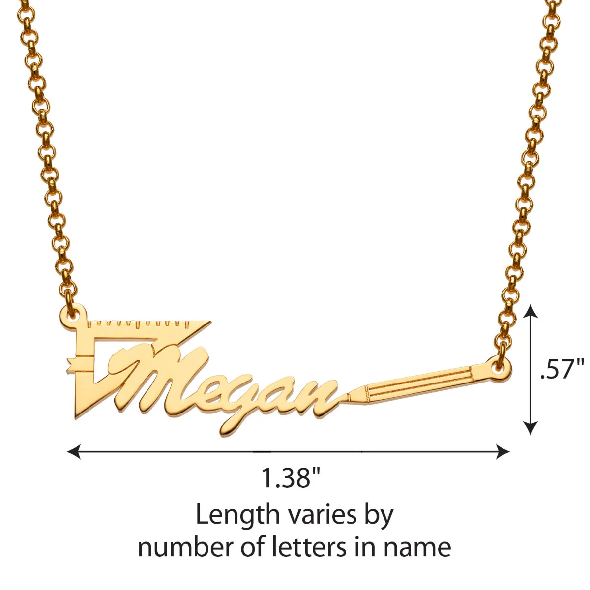 14K Gold Plated Engineer Cutout Name Necklace - Image 4