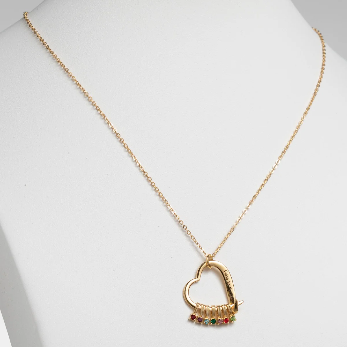 14K Gold Plated 'Close to My Heart' Birthstone Slider Necklace - Image 2