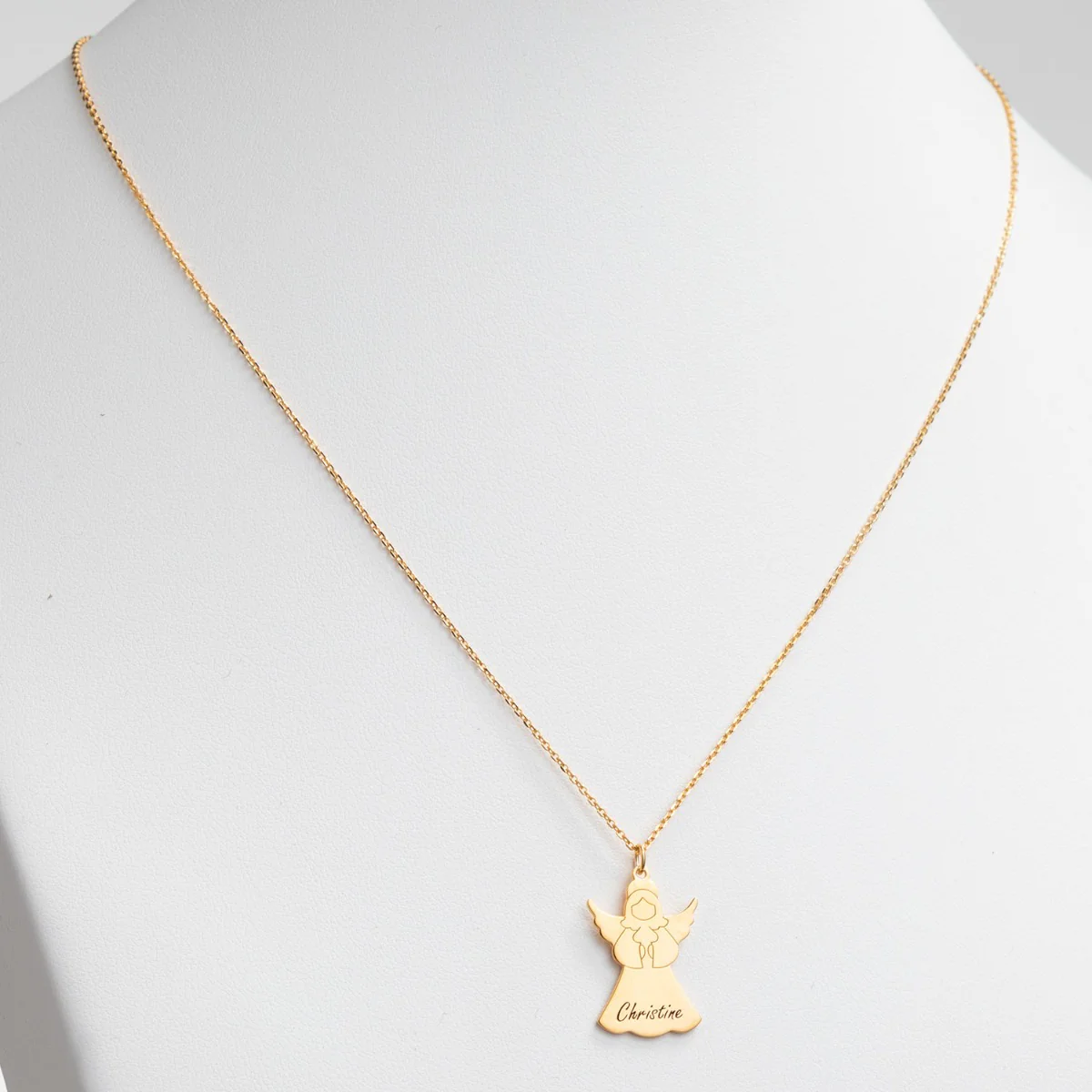 14K Gold Plated Engraved Name Angel Necklace - Image 2
