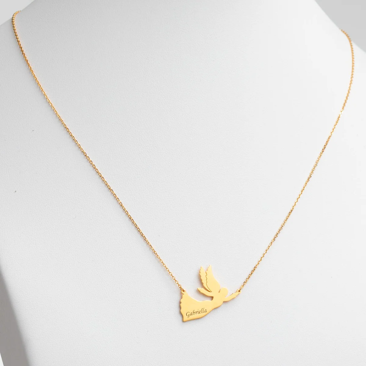14K Gold Plated Engraved Name Angel Necklace - Image 2