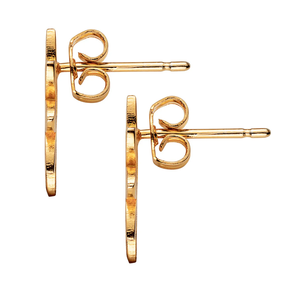 14K Gold Plated Sunflower Monogram Button Earring - Image 2