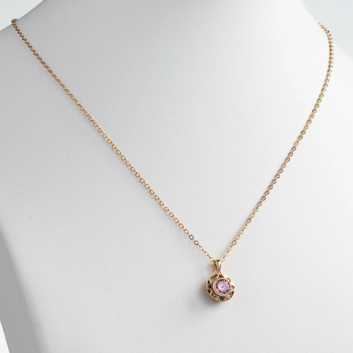 14K Gold Plated Birthstone Starburst Necklace - Image 3
