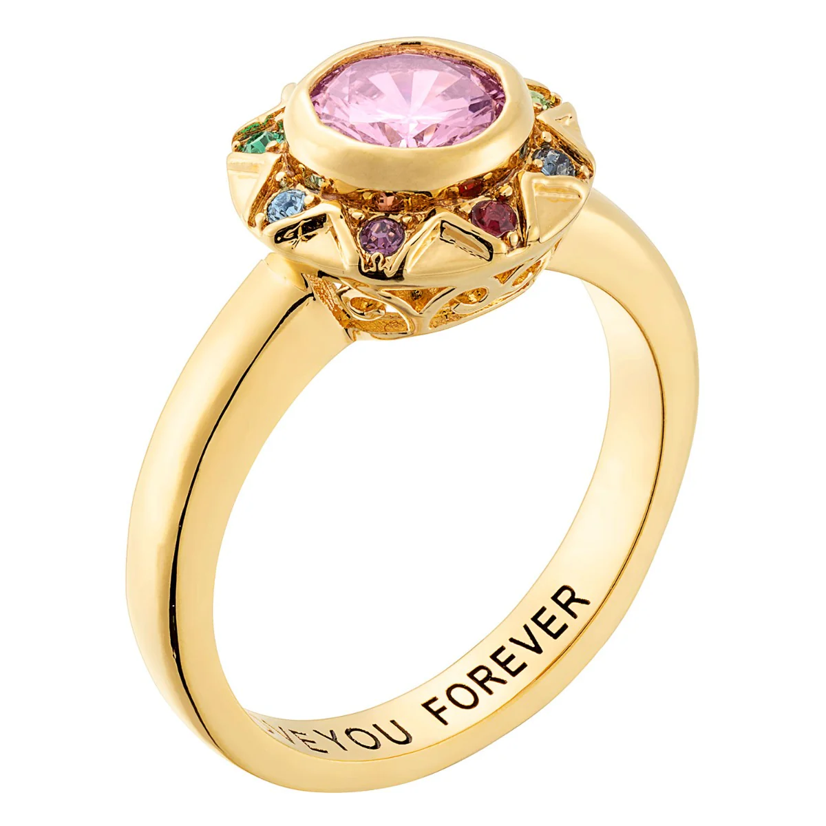 14K Gold Plated Birthstone Starburst Ring - Image 2