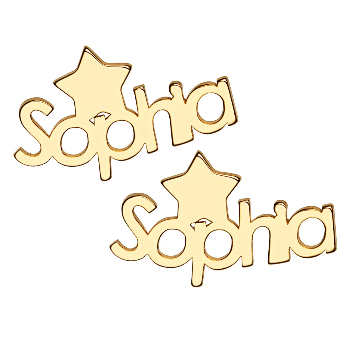 14K Gold Plated Name with Star Crawler Earrings