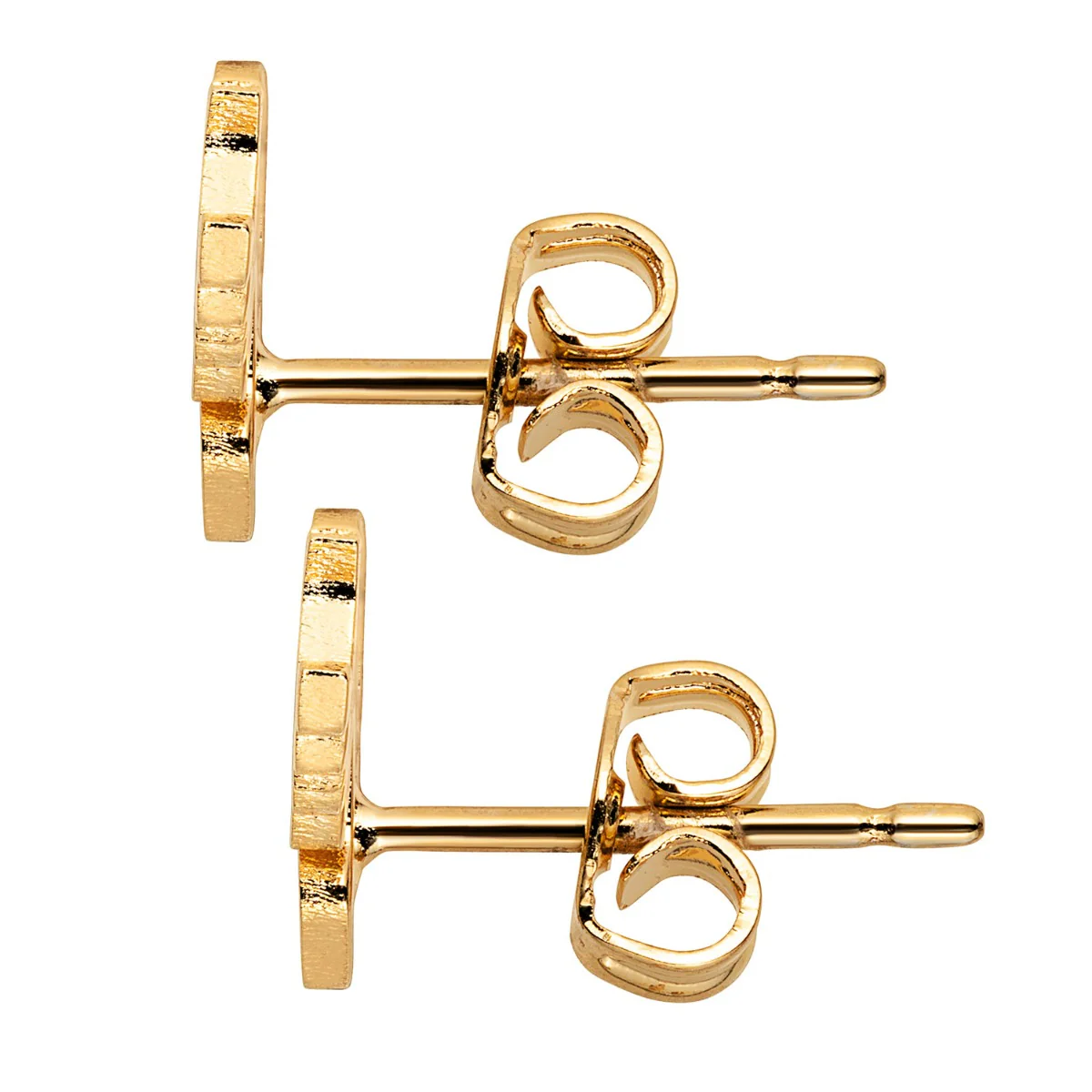 14K Gold Plated Old English Script Name Crawler Earrings - Image 3