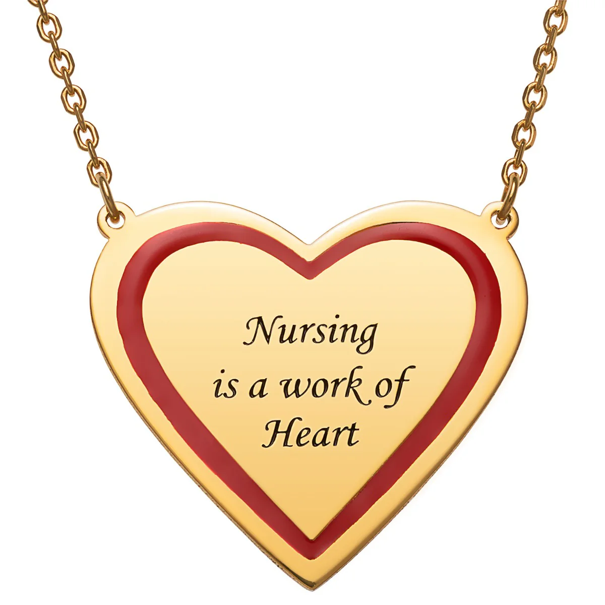 14K Gold Plated Personalized Nurses are a work of Heart Necklace - Image 6
