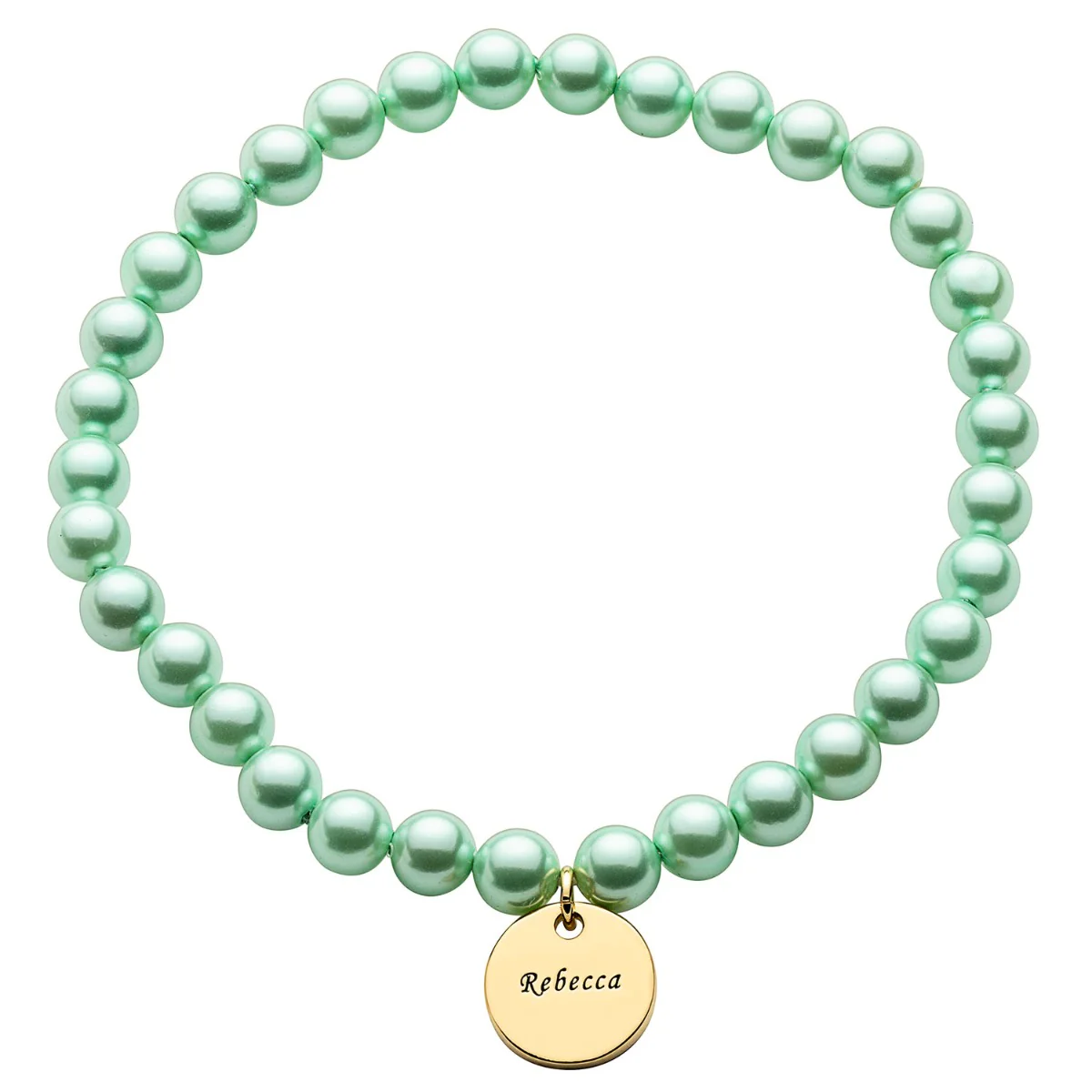 14K Gold Plated Personalized Pearl and Name Bracelet