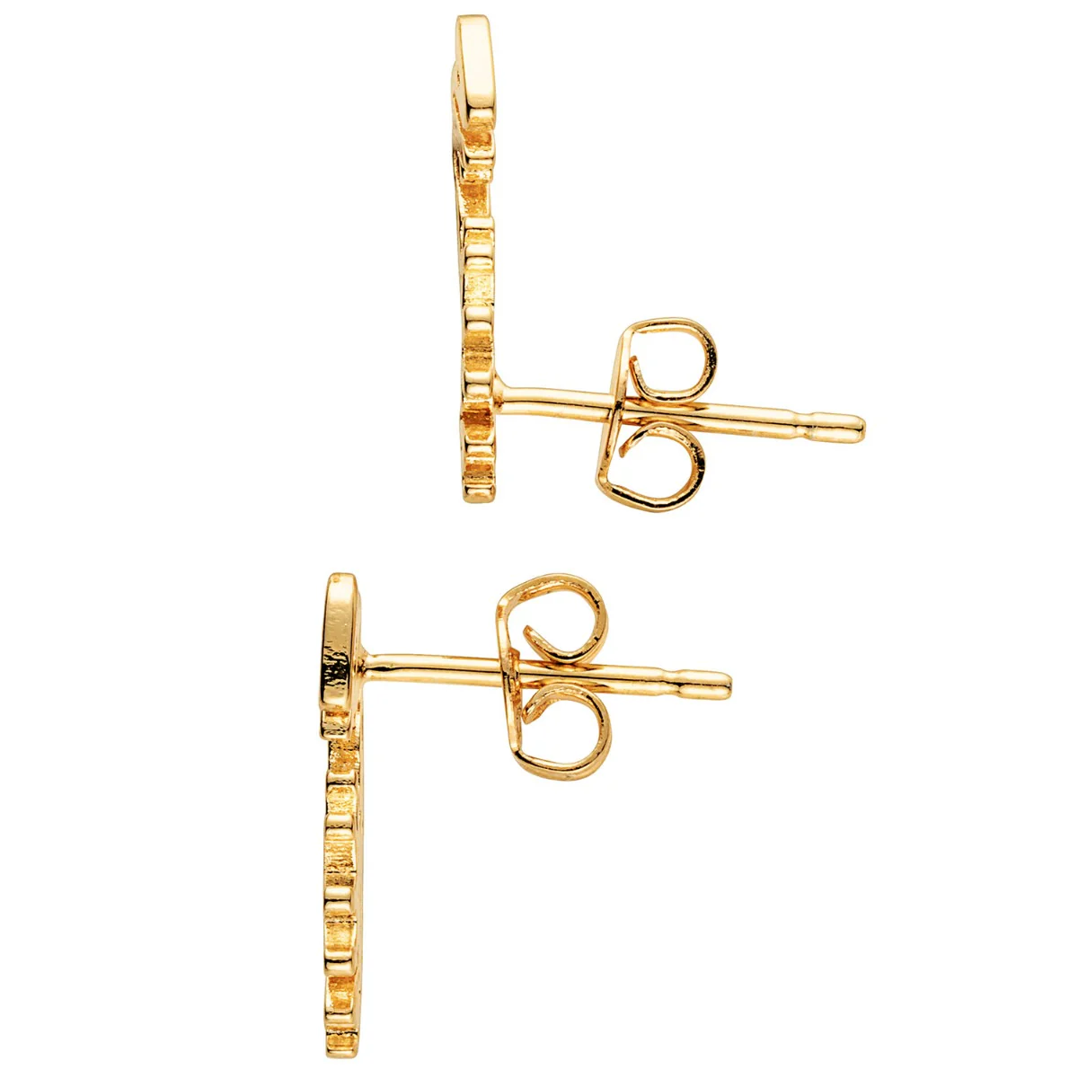 14K Gold Plated Script Name with Crown Crawler Earrings - Image 3