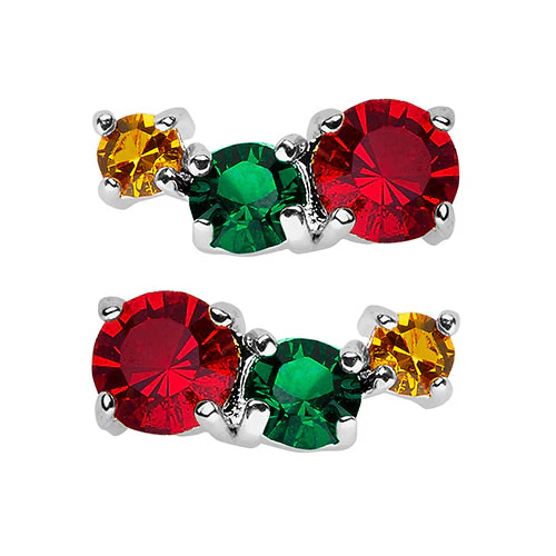 Graduated 3 Birthstone Crawler Stud Earring - Image 4