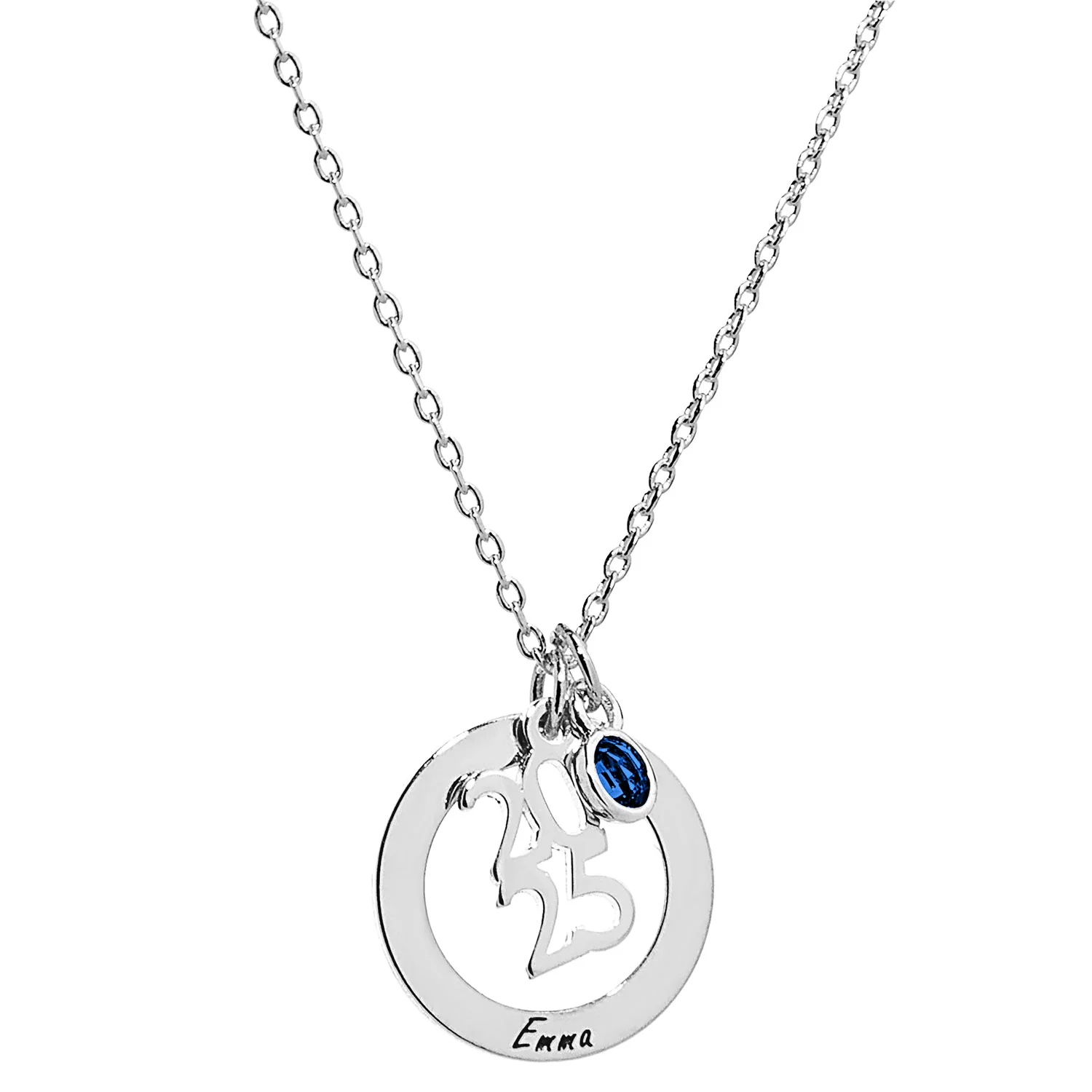Graduation Cluster Charm Necklace with Birthstone - Image 2