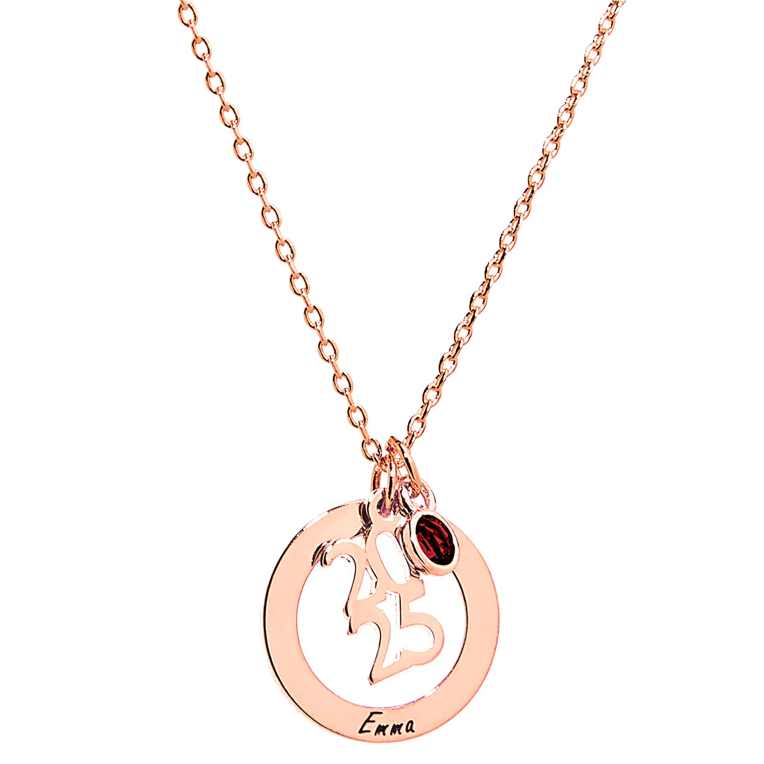 Graduation Cluster Charm Necklace with Birthstone - Image 5