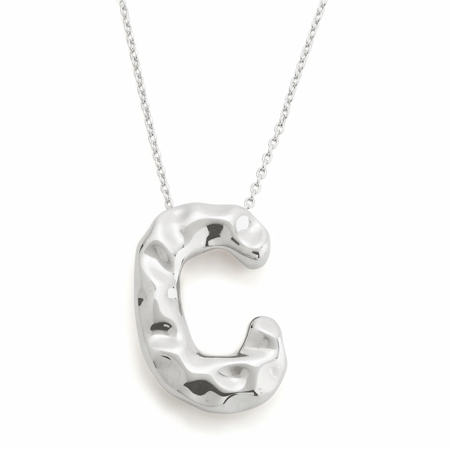 Hammered Balloon Initial Necklace - Image 2