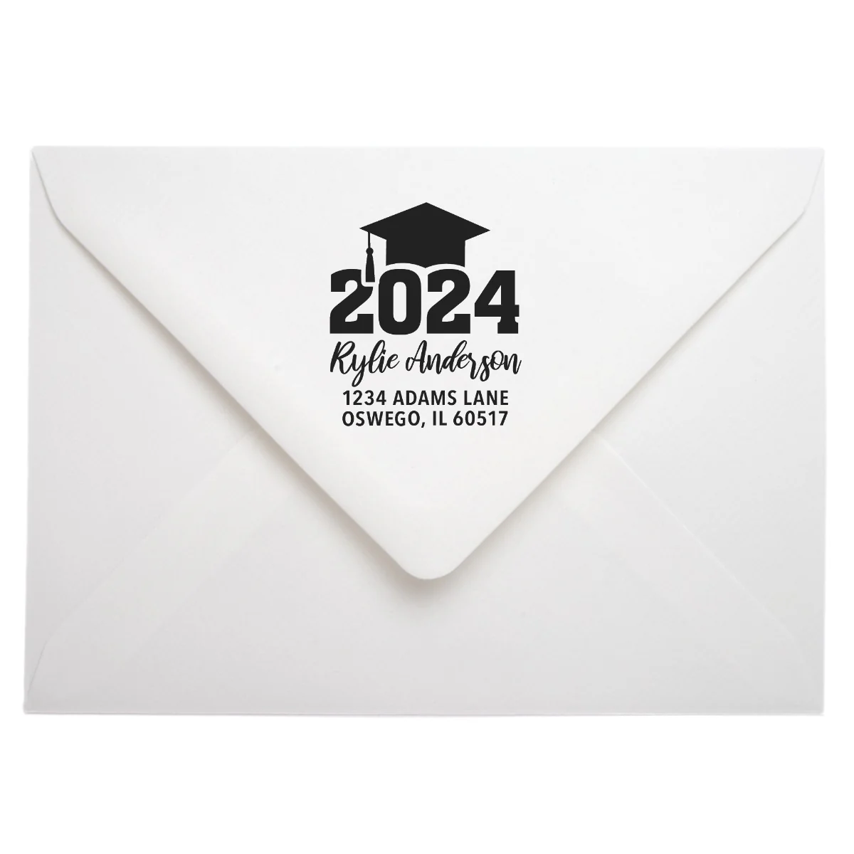 Hats Off To The Graduate Personalized Return Address Rubber Stamp - Image 3