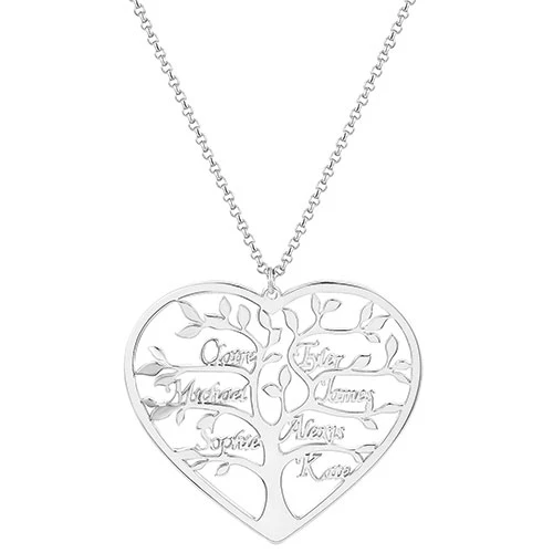 Heart Family Tree Name Necklace - Image 2