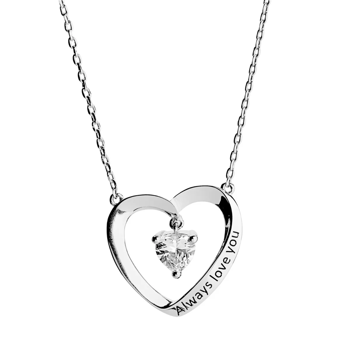 Heart Within a Heart Birthstone Necklace - Image 4