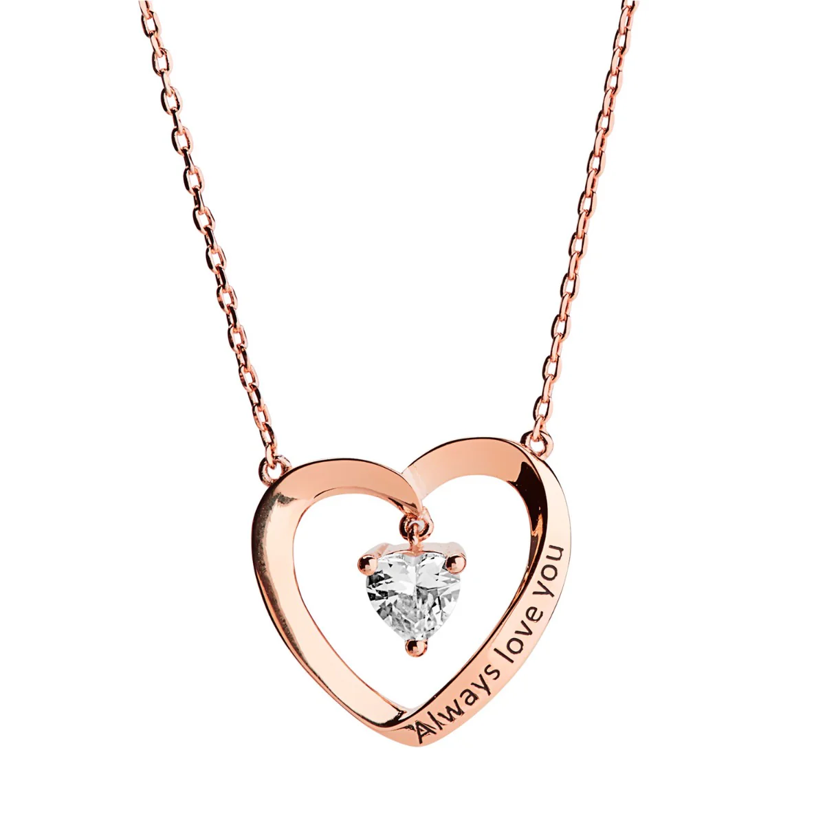 Heart Within a Heart Birthstone Necklace - Image 6