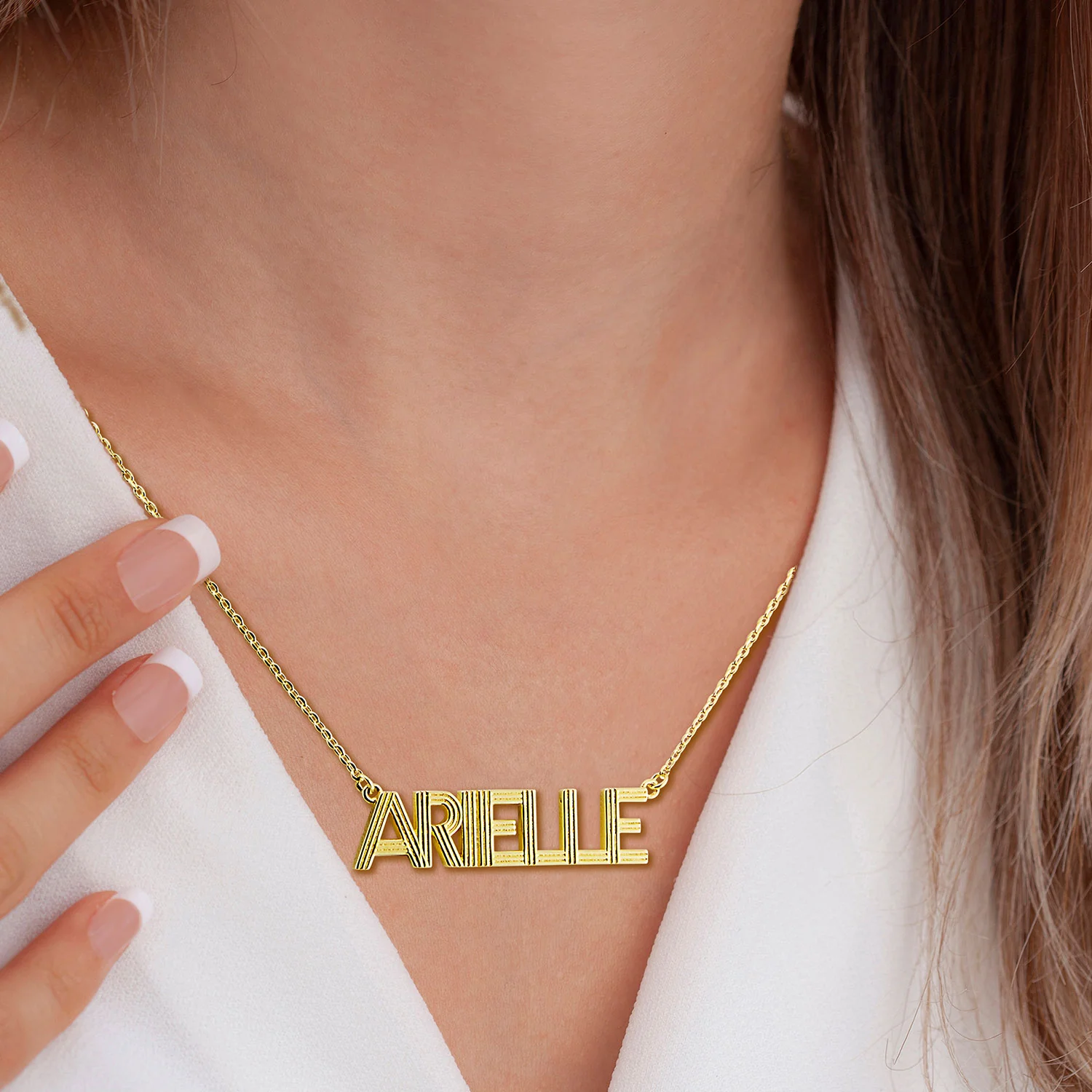 Hollywood Marquee Name Plaque Necklace - Image 3