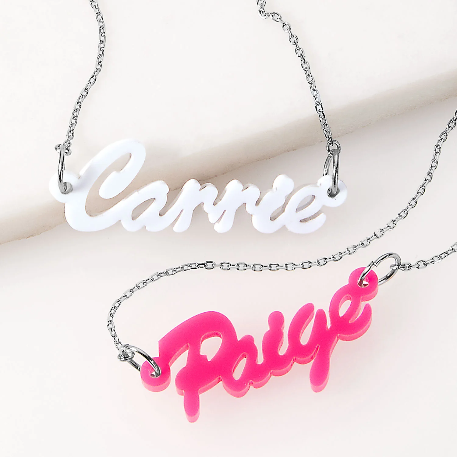 Hollywood Script Acrylic Name Plaque Necklace - Image 5