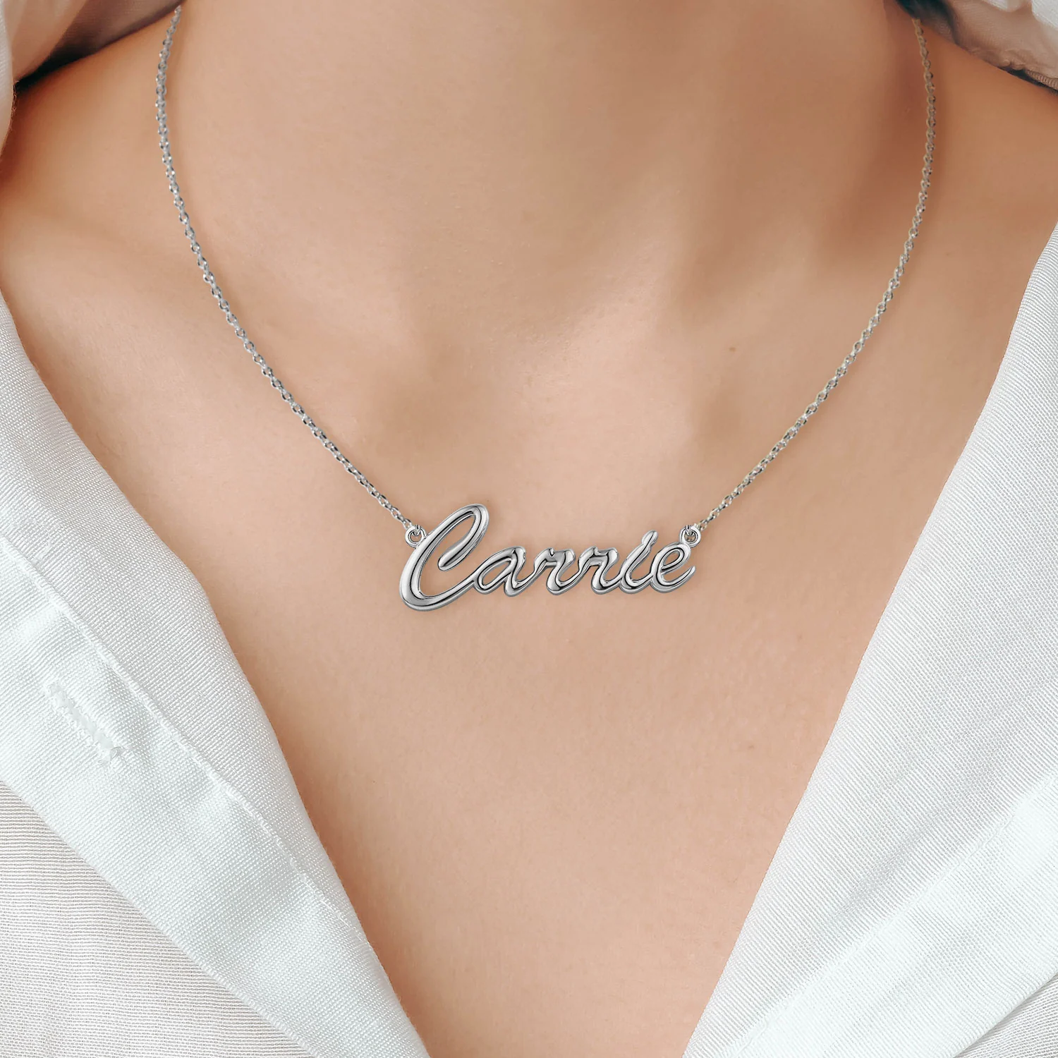 Hollywood Script Balloon Letters Name Necklace - Image 3