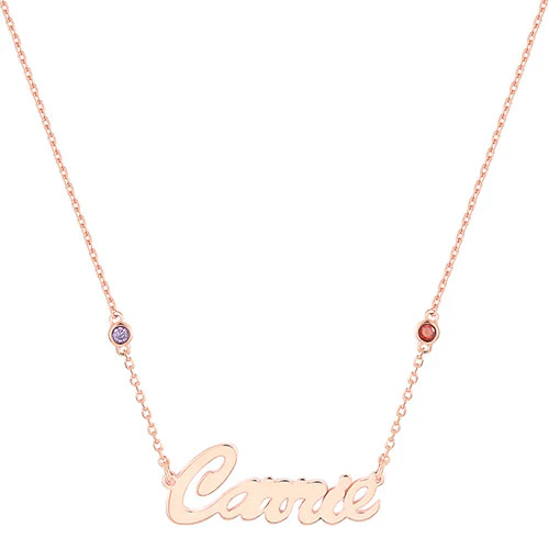 Hollywood Script Name and Birthstone Necklace - Image 6