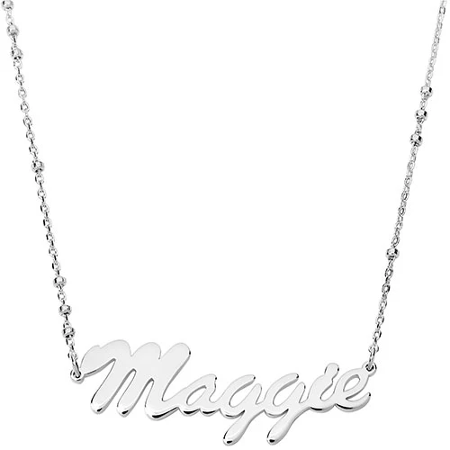 Hollywood Script Name Station Beaded Chain Necklace - Image 2