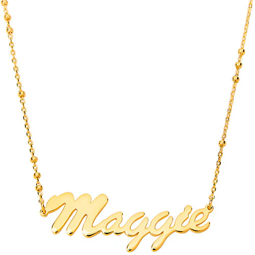 Hollywood Script Name Station Beaded Chain Necklace - Image 4