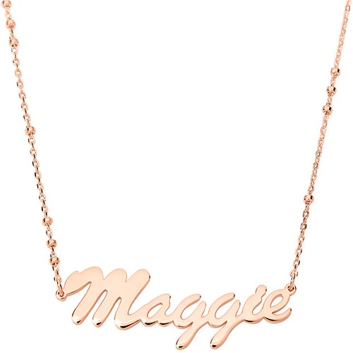 Hollywood Script Name Station Beaded Chain Necklace - Image 6