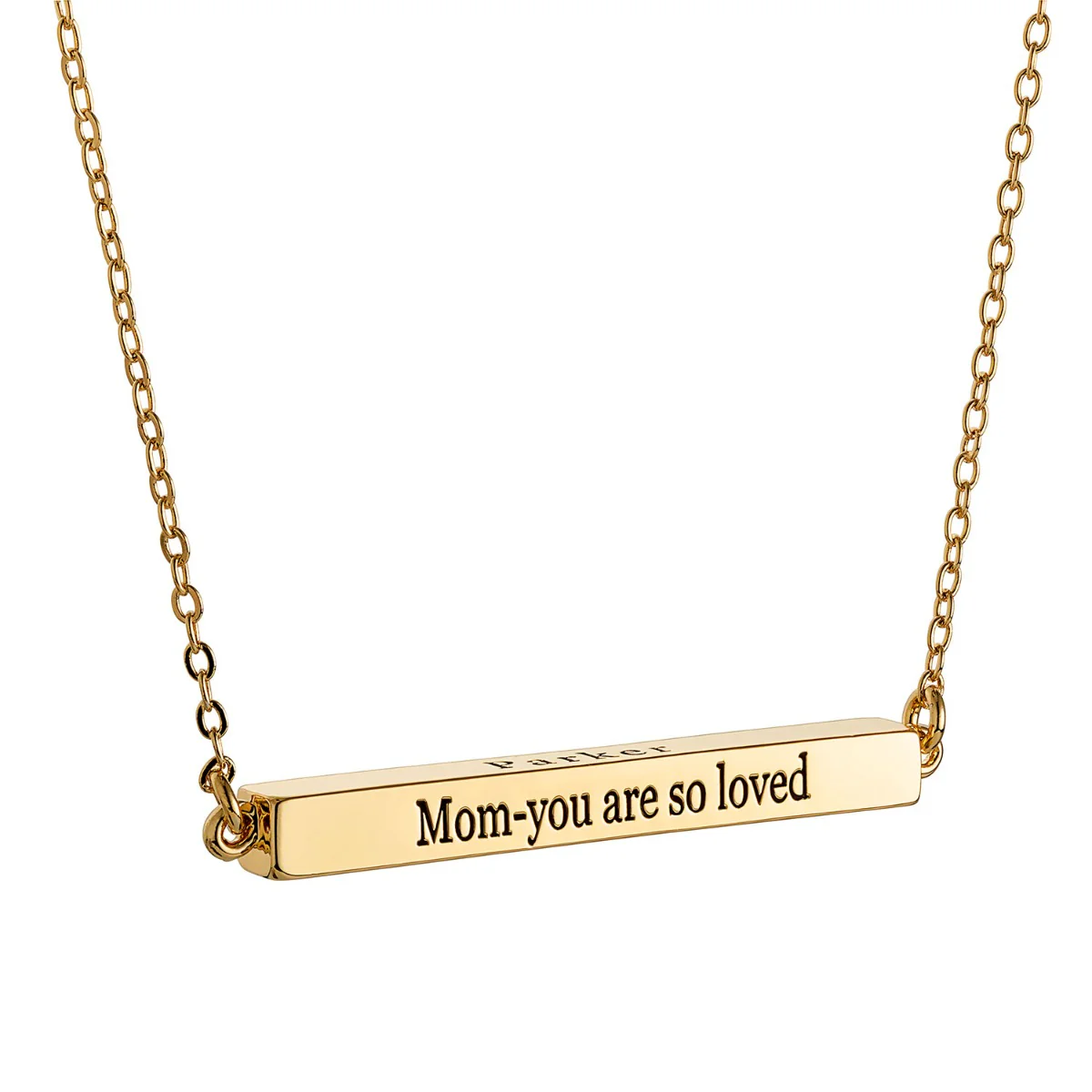 Horizontal 4-sided Bar Mother's Engraved Family Name Necklace - Image 5