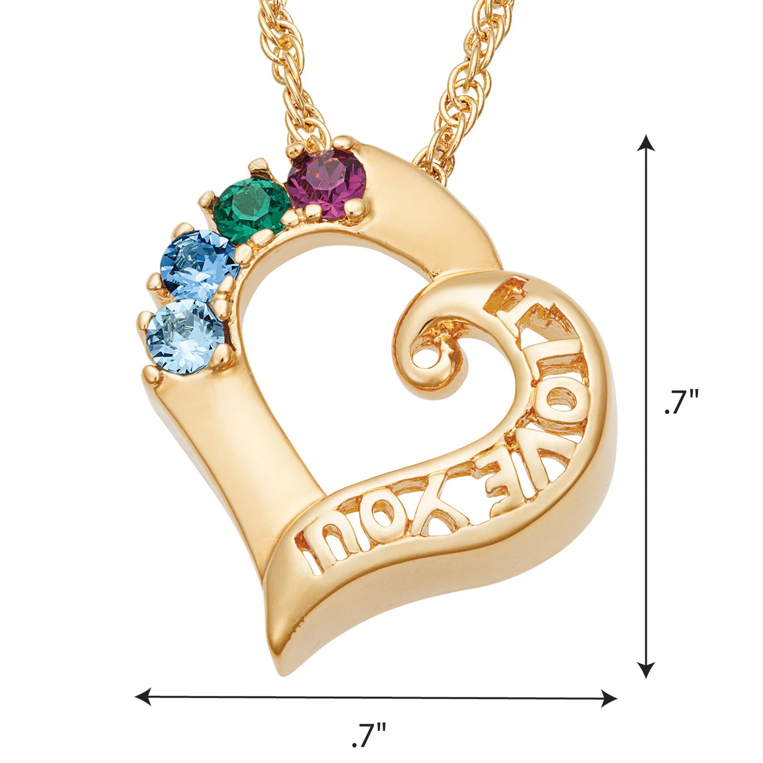 I Love You Family Birthstone Necklace - Image 6