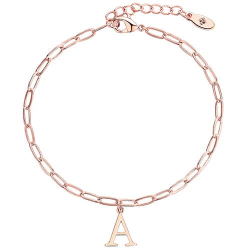 Initial Charm Paperclip Chain Bracelet - Image 6