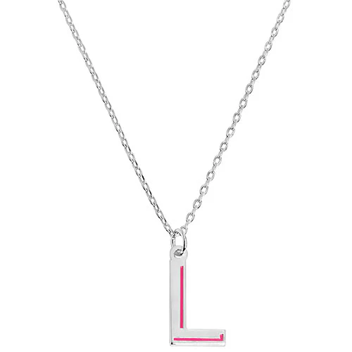 Initial with Enamel Shadow Necklace - Image 2