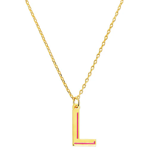 Initial with Enamel Shadow Necklace - Image 4
