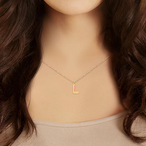 Initial with Enamel Shadow Necklace - Image 5