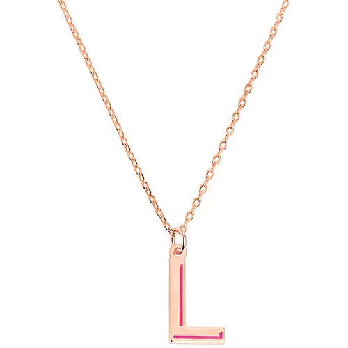 Initial with Enamel Shadow Necklace - Image 6