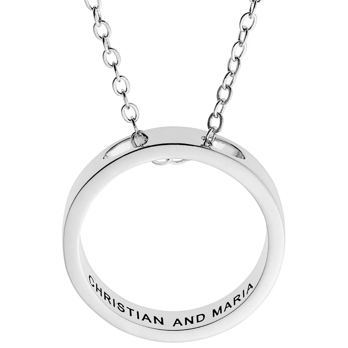 Inside Engraved Circle Ring Necklace - Image 2