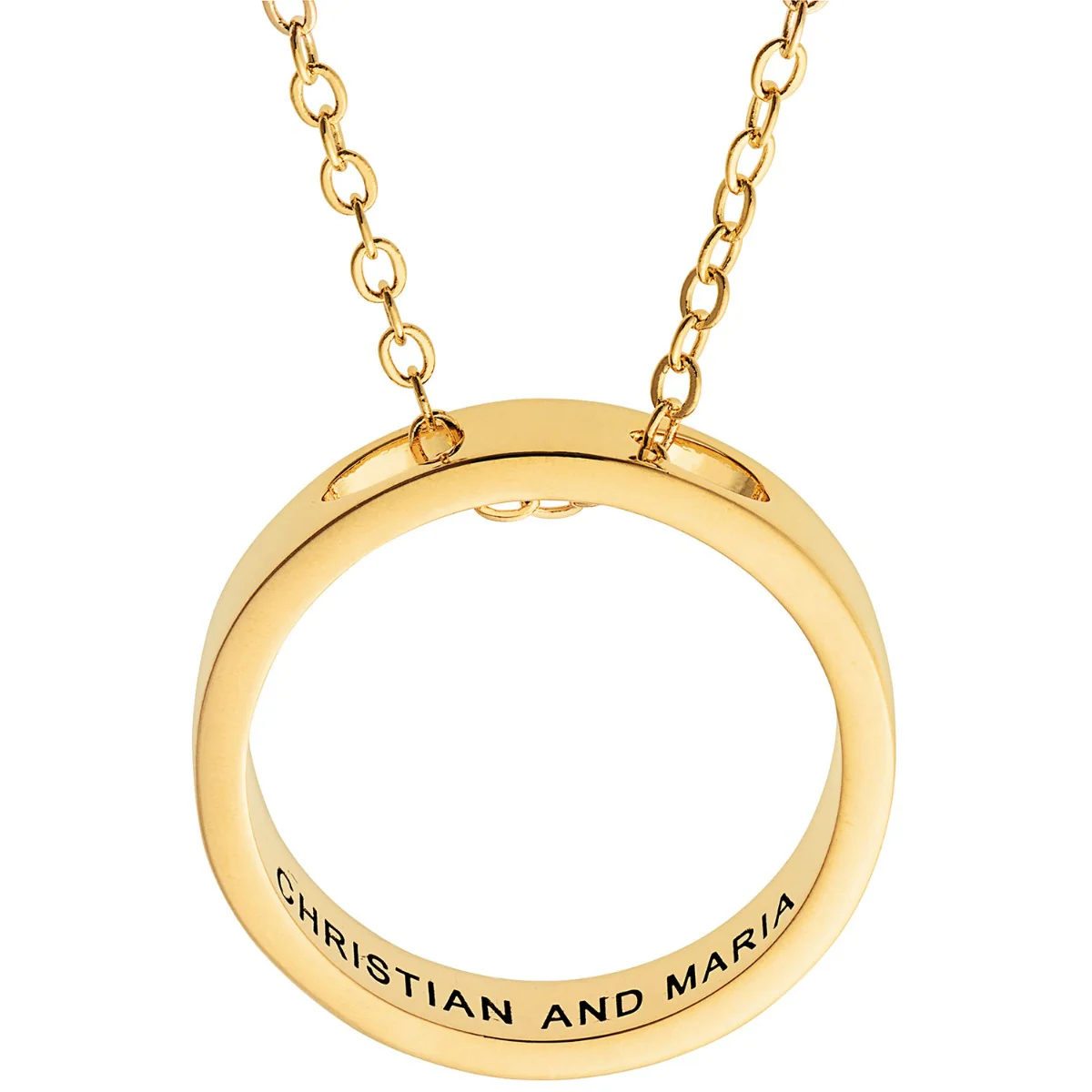Inside Engraved Circle Ring Necklace - Image 4