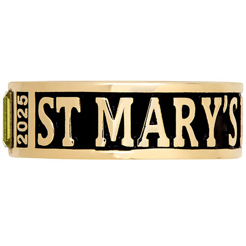 Ladies' 14K Gold Plated Decorated Band Class Ring - Image 3