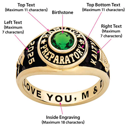 Ladies' 14K Gold Plated Traditional Round Birthstone Class Ring - Image 7