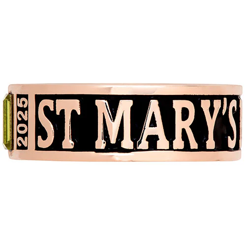 Ladies' 14K Rose Gold Plated Decorated Band Class Ring - Image 3