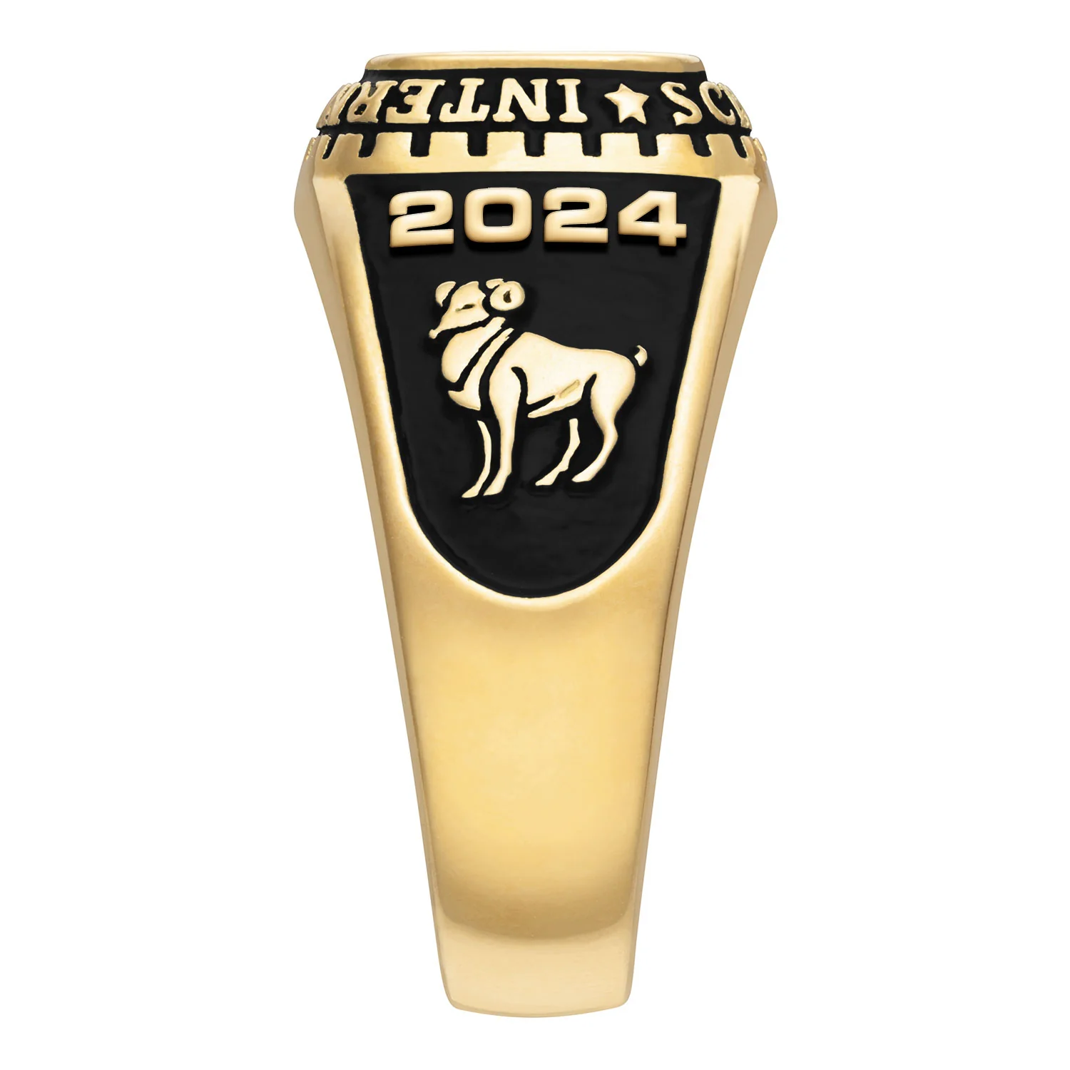 Ladies 18K Gold over Sterling Traditional Stone Class Ring - Image 3