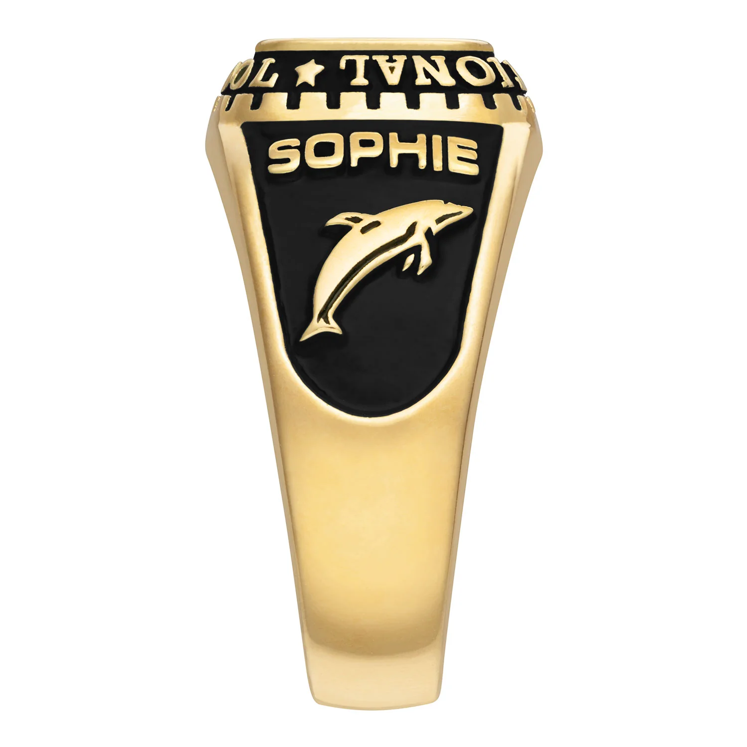 Ladies 18K Gold over Sterling Traditional Stone Class Ring - Image 4